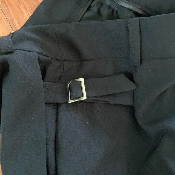 ASOS Design High Waist Tailored Straight Leg Pants Black 4 Tall - Picture 3 of 5